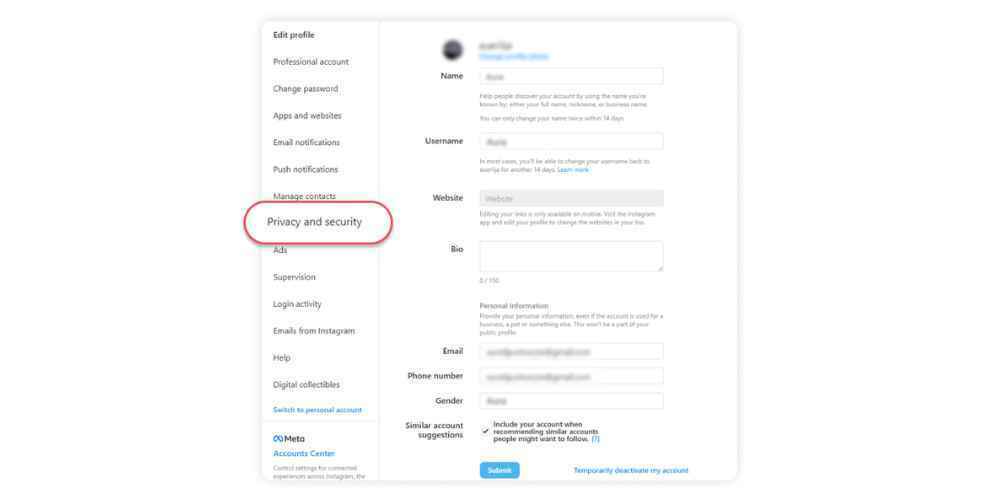 Instagram account website pe delete kese kre