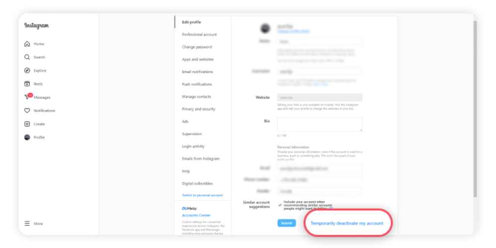 इंस्टाग्राम अकाउंट डिलीट कैसे करे Desktop 6