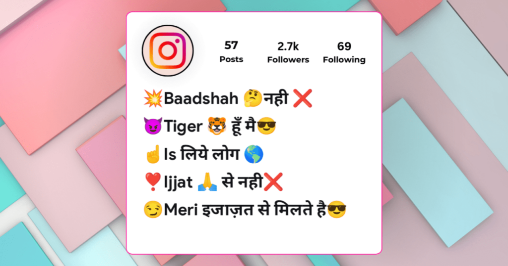 instagram bio for boys in hindi